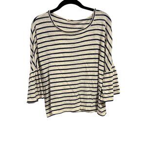 Madewell Flare-Sleeve Tee in Blue White‎ Stripes Size S